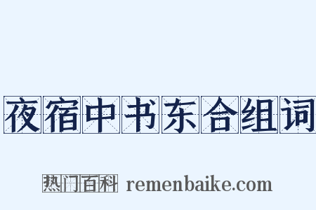 夜宿中书东合组词是什么意思的图片